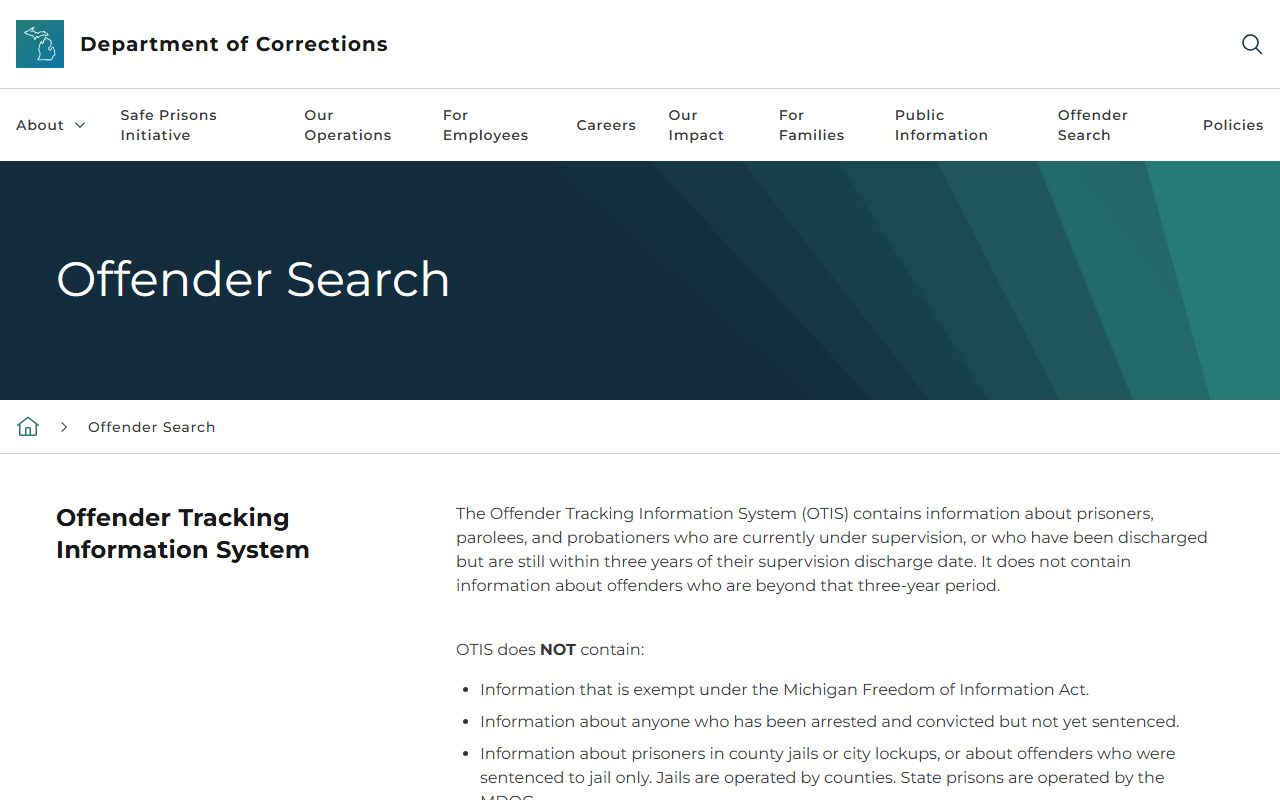 Kent County arrest records Michigan OTIS offender search