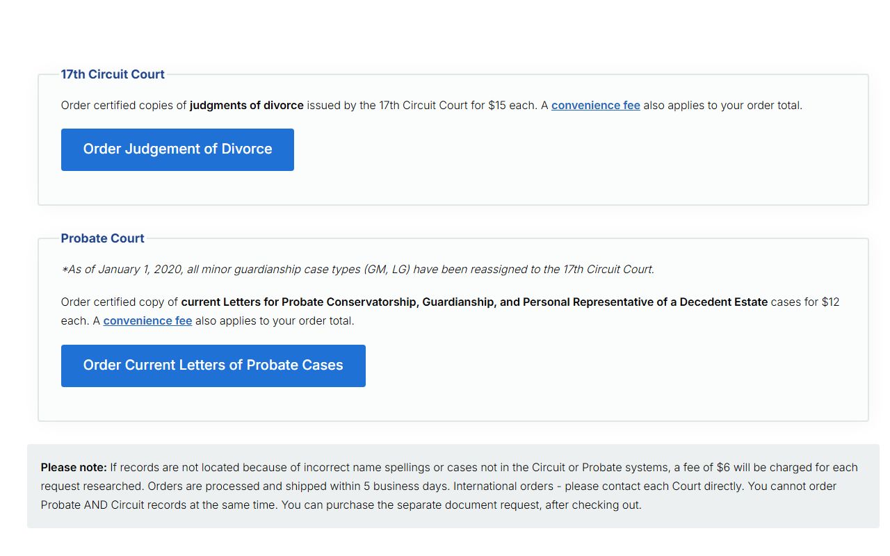Kent County certified court record request portal for court records copies