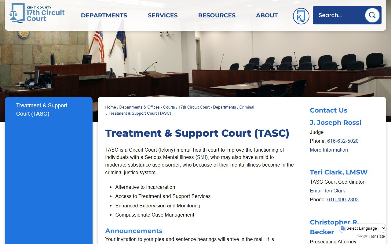 Kent County criminal court records adult treatment and support court
