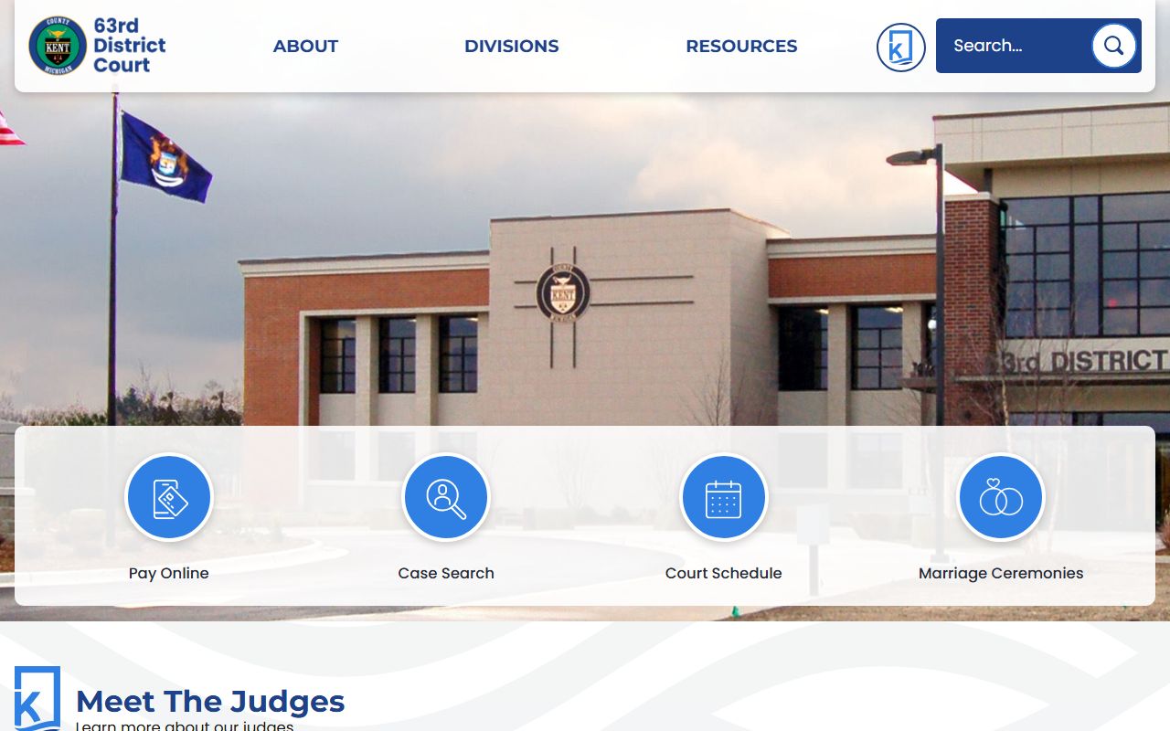 Kent County 63rd District Court contact page for court records