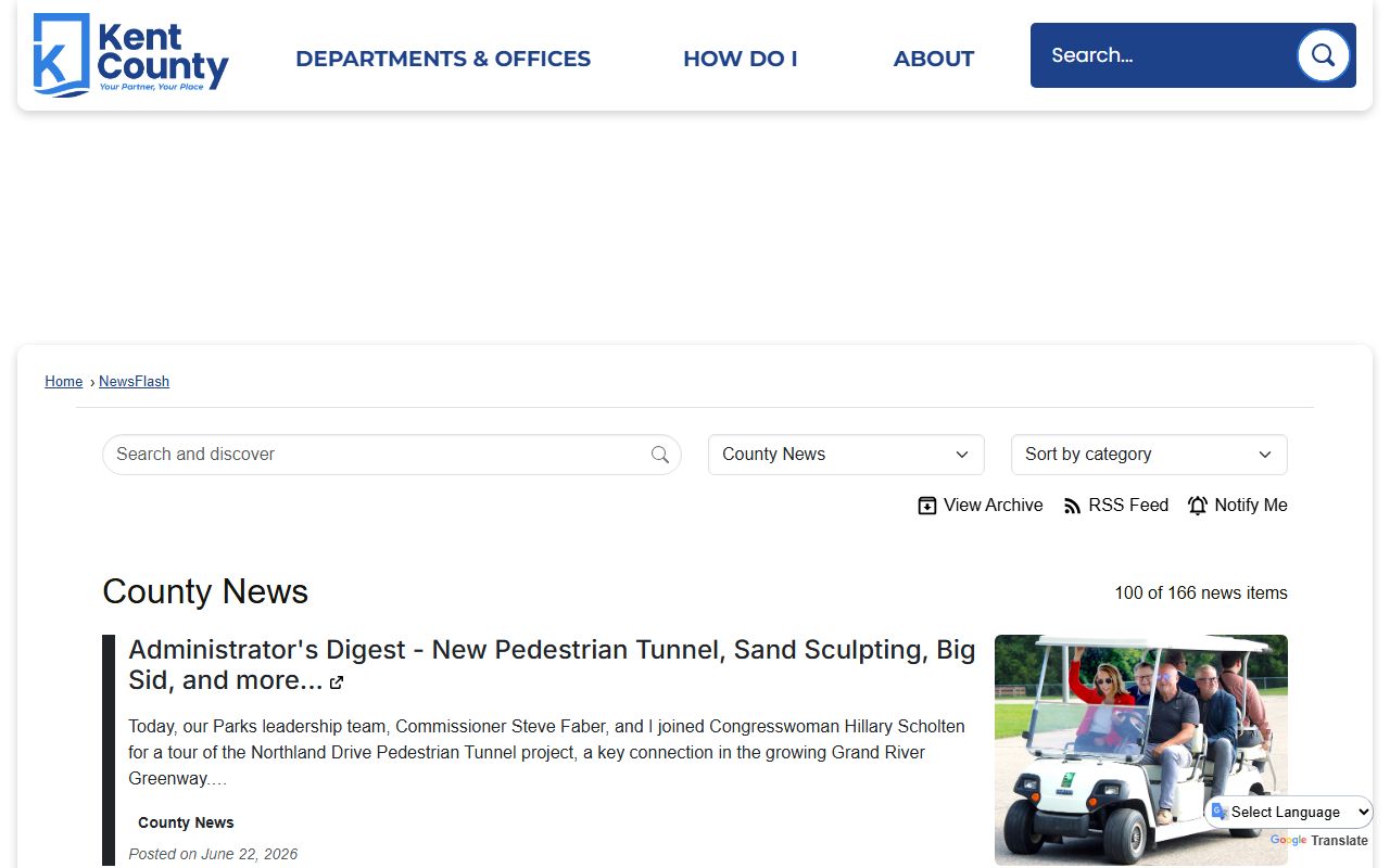 Kent County news feed showing recent court records and public safety updates