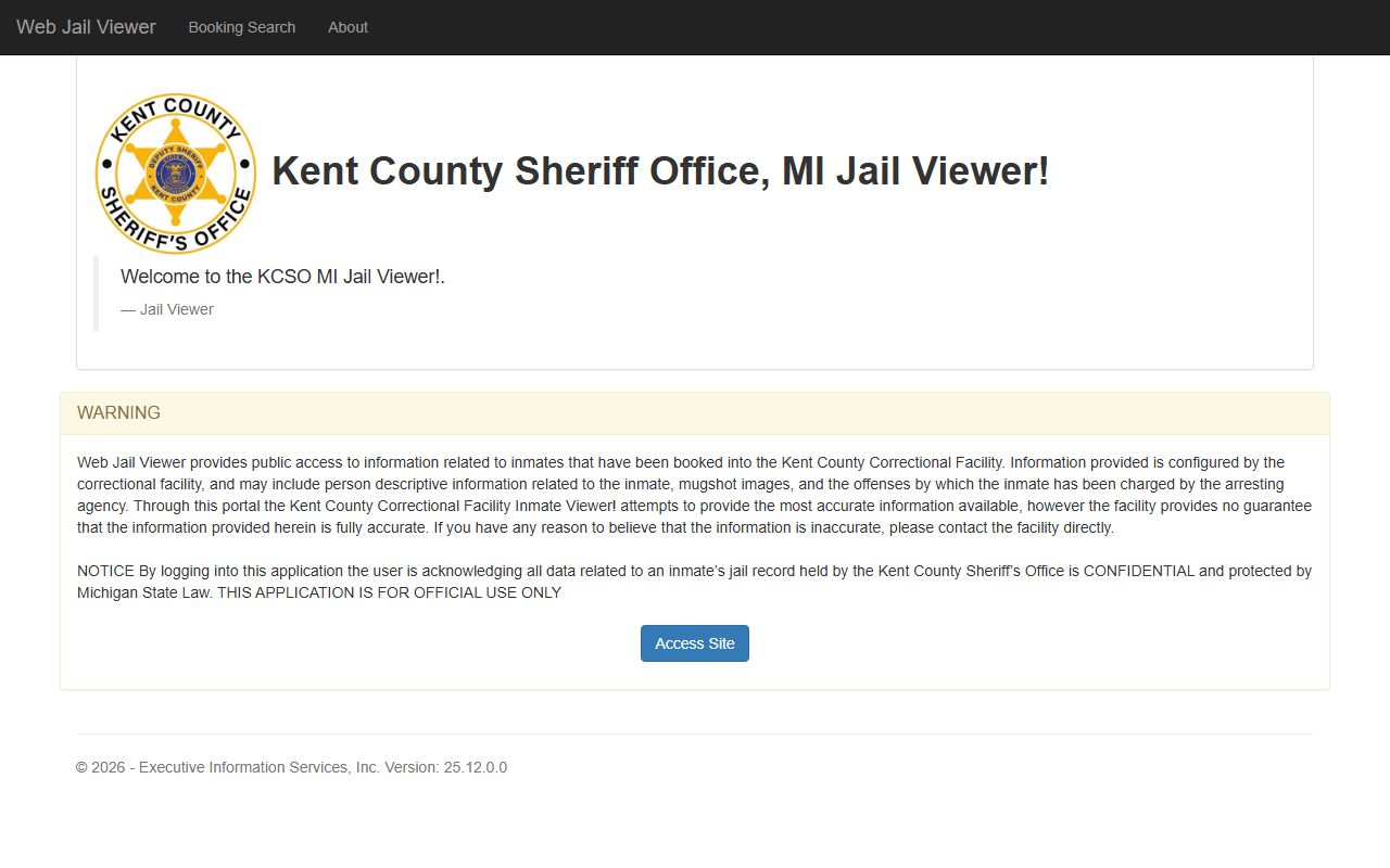 Kent County inmate records public jail viewer landing page