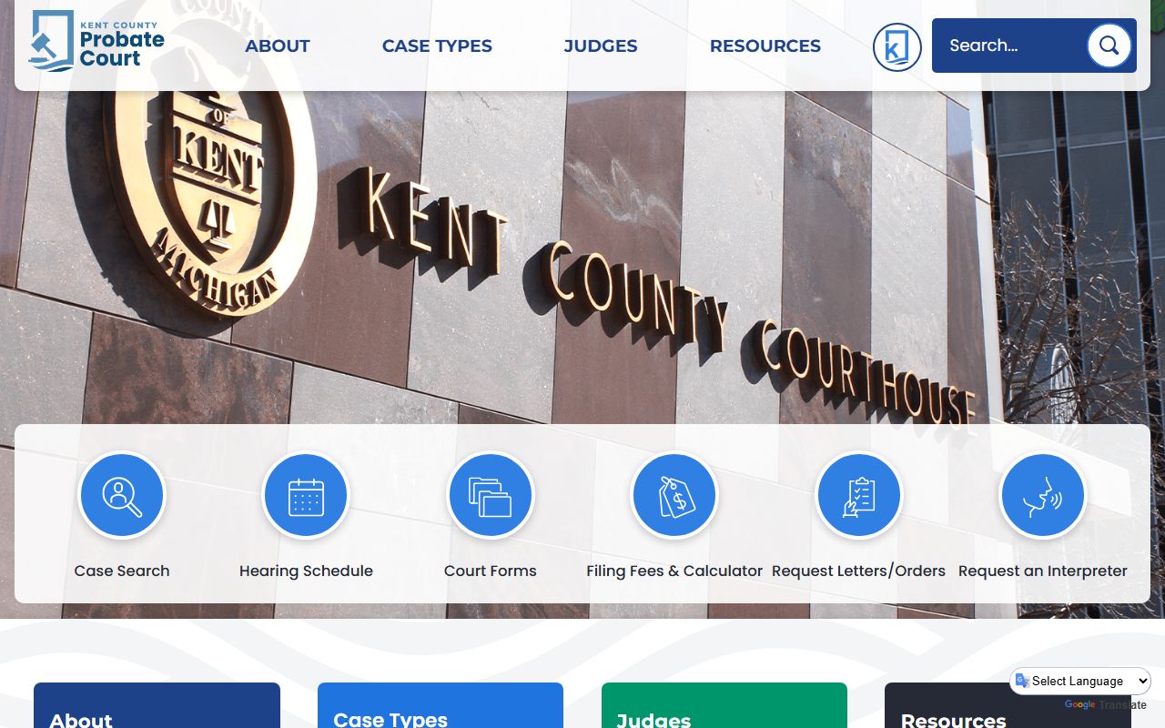 Kent County Probate Court contact page for probate records