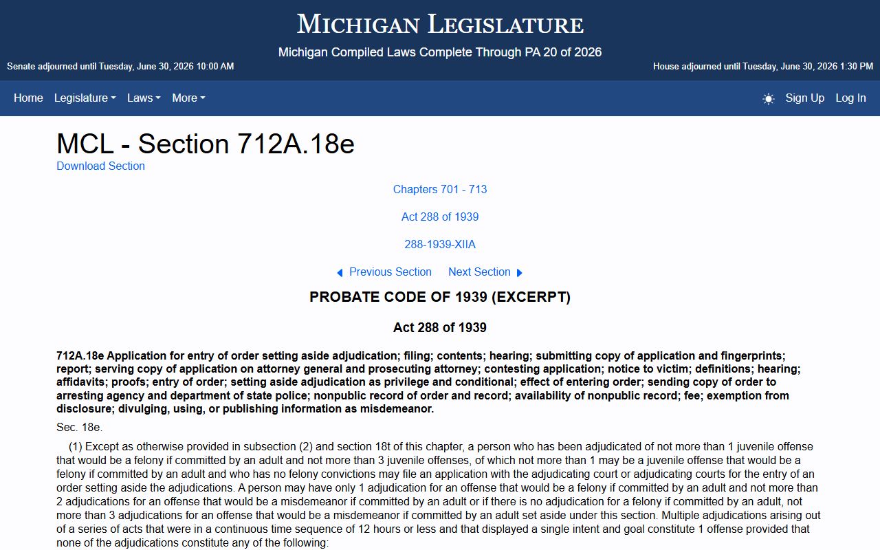 Kent County traffic court records and juvenile record confidentiality under Michigan law
